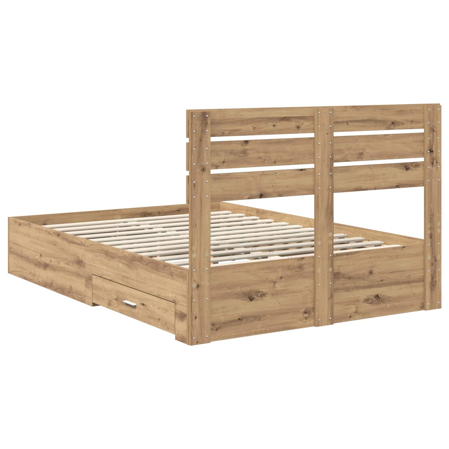 Bed Frame with Drawer with Headboard Manual Engineered Wood