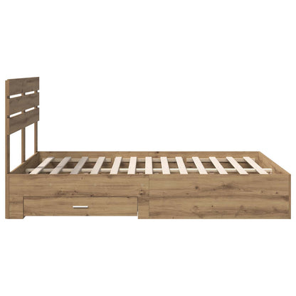 Bed Frame with Drawer with Headboard Manual Engineered Wood