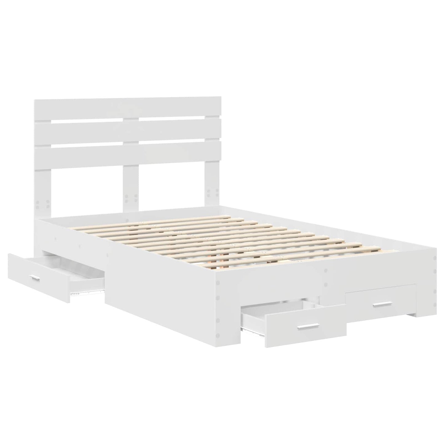 Bed Frame with Drawer with Headboard Manual Engineered Wood