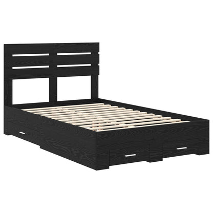 Bed Frame with Drawer with Headboard Manual Engineered Wood