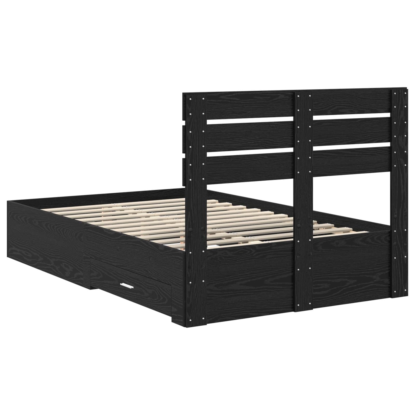 Bed Frame with Drawer with Headboard Manual Engineered Wood
