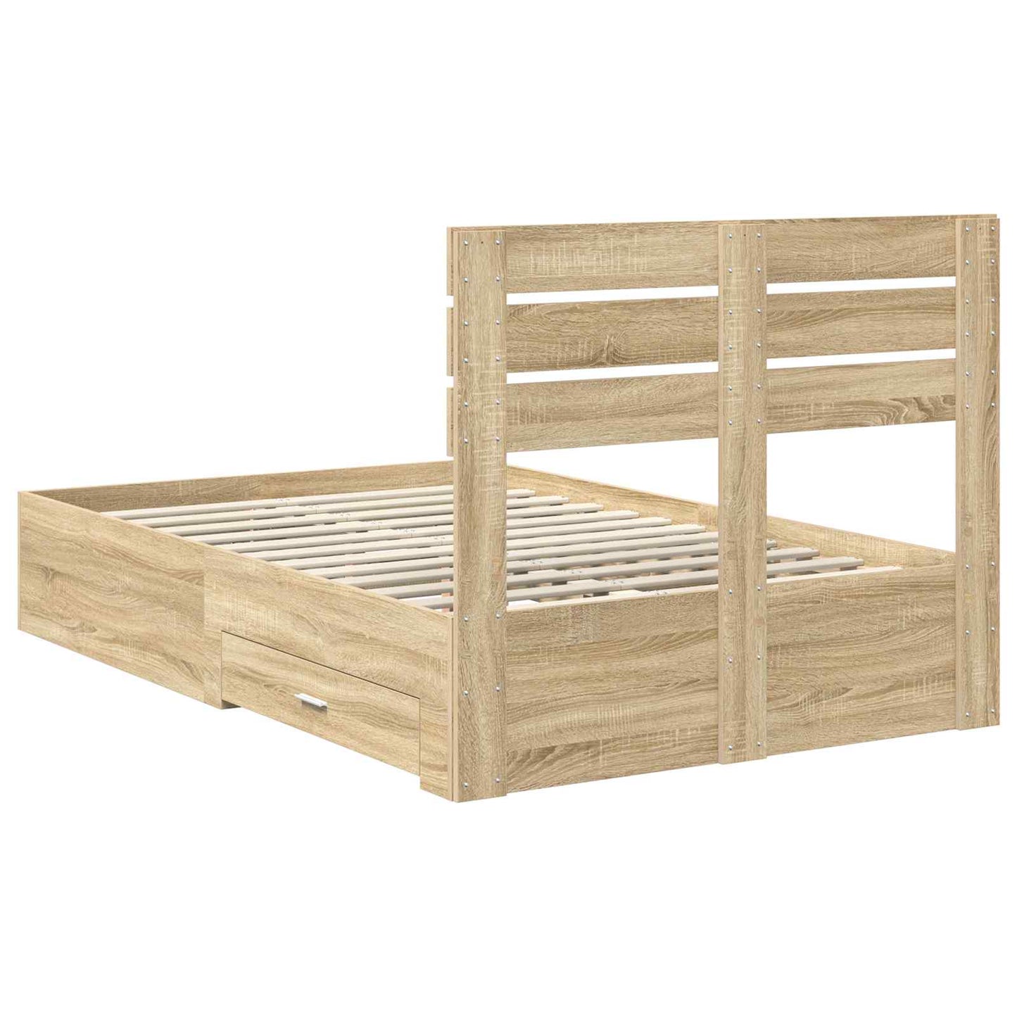 Bed Frame with Drawer with Headboard Manual Engineered Wood