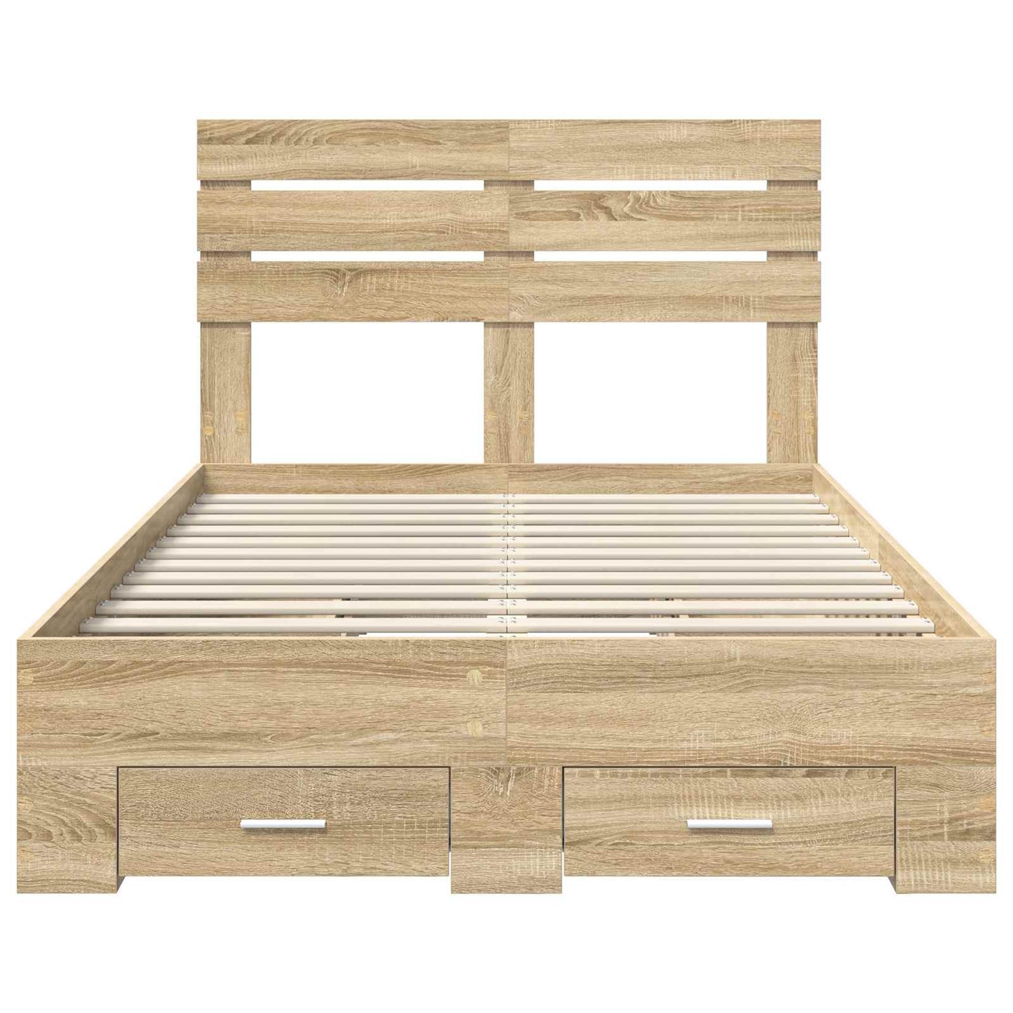 Bed Frame with Drawer with Headboard Manual Engineered Wood