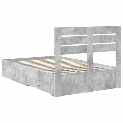Bed Frame with Drawer with Headboard Manual Engineered Wood