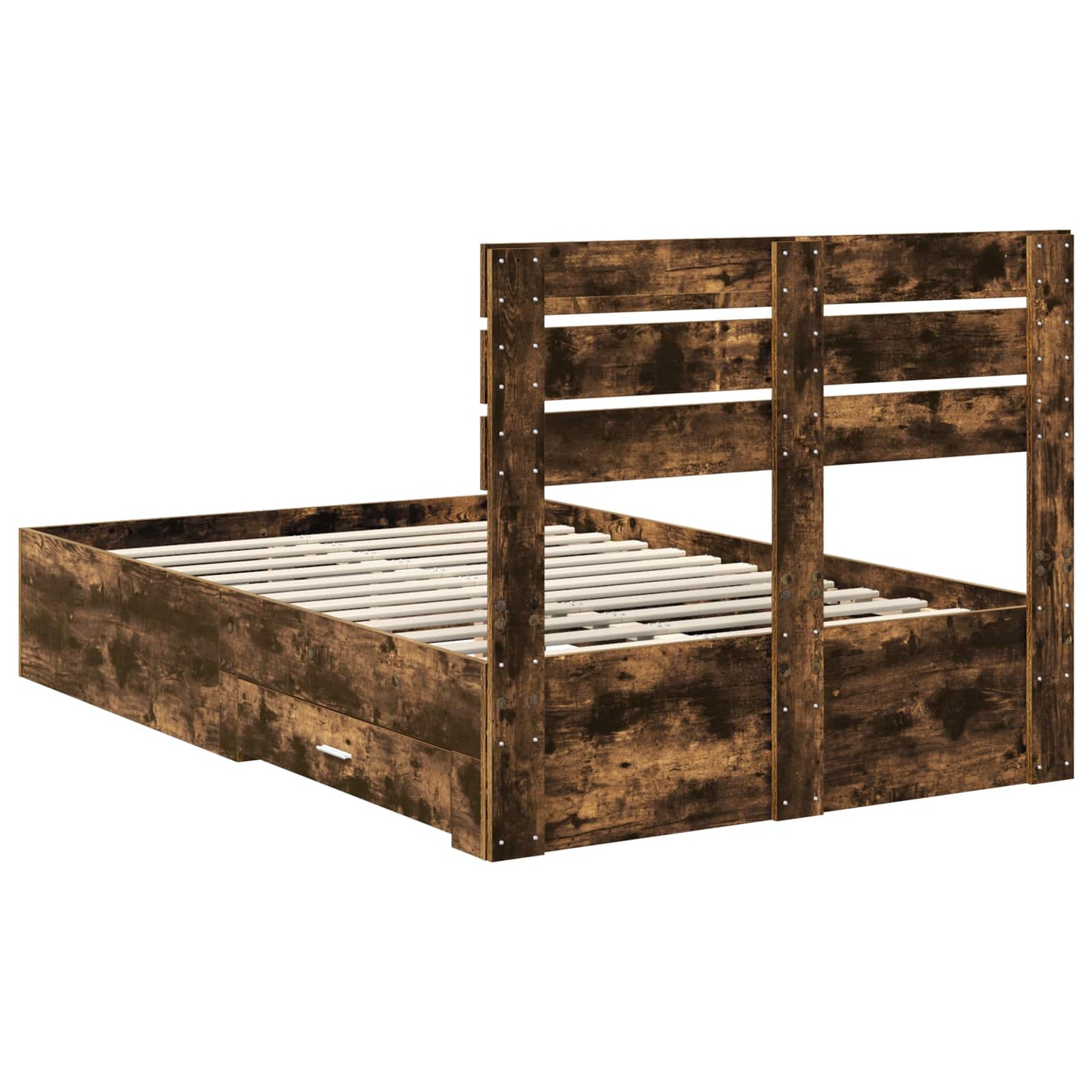 Bed Frame with Drawer with Headboard Manual Engineered Wood