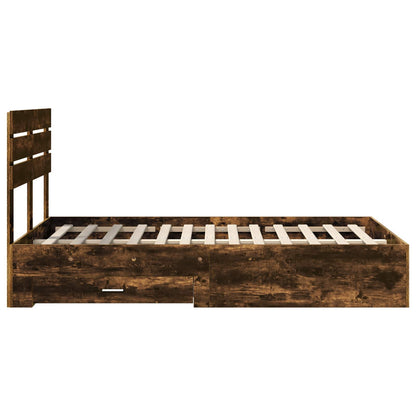 Bed Frame with Drawer with Headboard Manual Engineered Wood