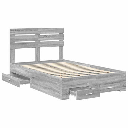 Bed Frame with Drawer with Headboard Manual Engineered Wood