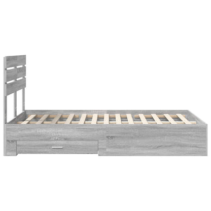 Bed Frame with Drawer with Headboard Manual Engineered Wood