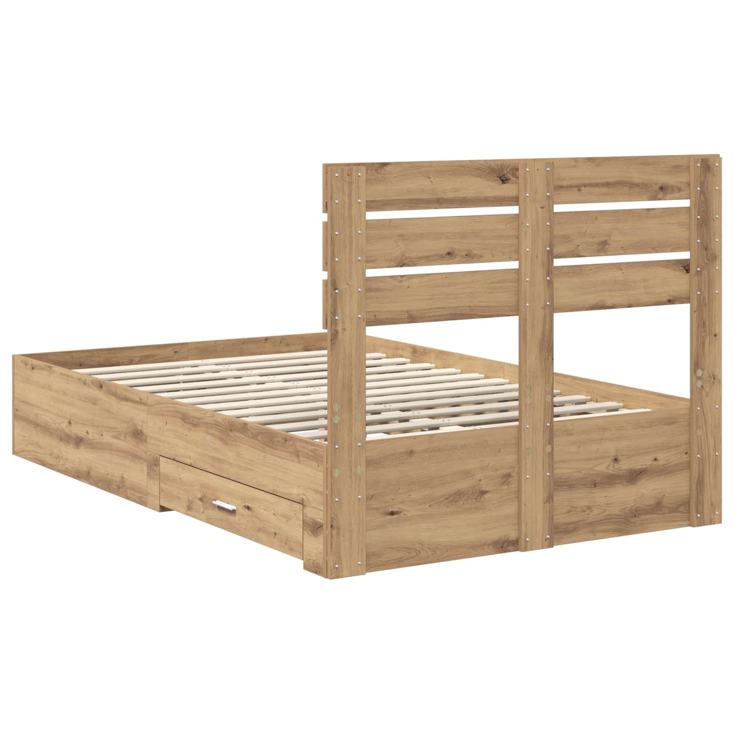Bed Frame with Drawer with Headboard Manual Engineered Wood