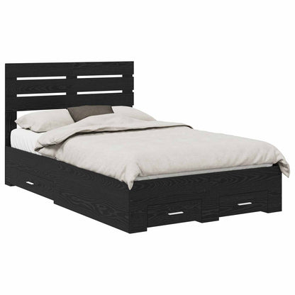 Bed Frame with Drawer with Headboard Manual Engineered Wood