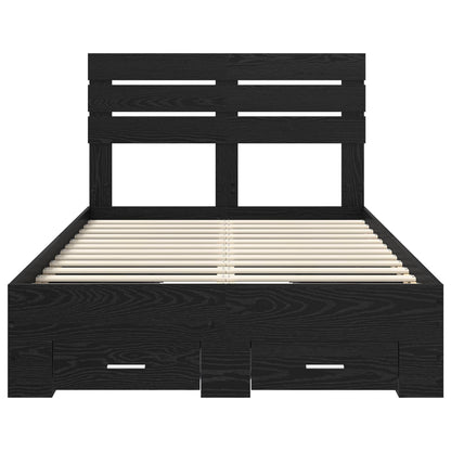 Bed Frame with Drawer with Headboard Manual Engineered Wood