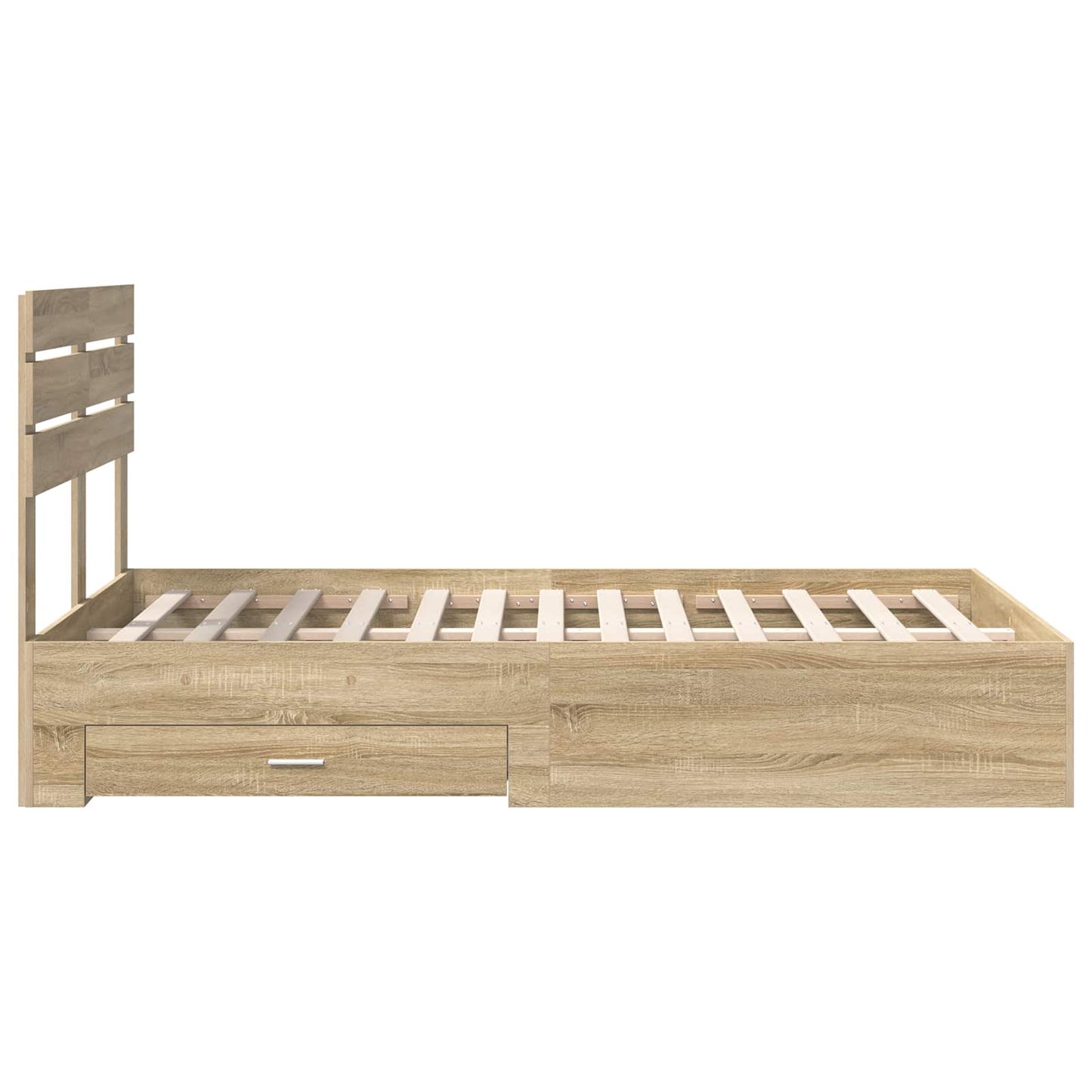 Bed Frame with Drawer with Headboard Manual Engineered Wood