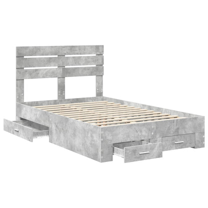 Bed Frame with Drawer with Headboard Manual Engineered Wood