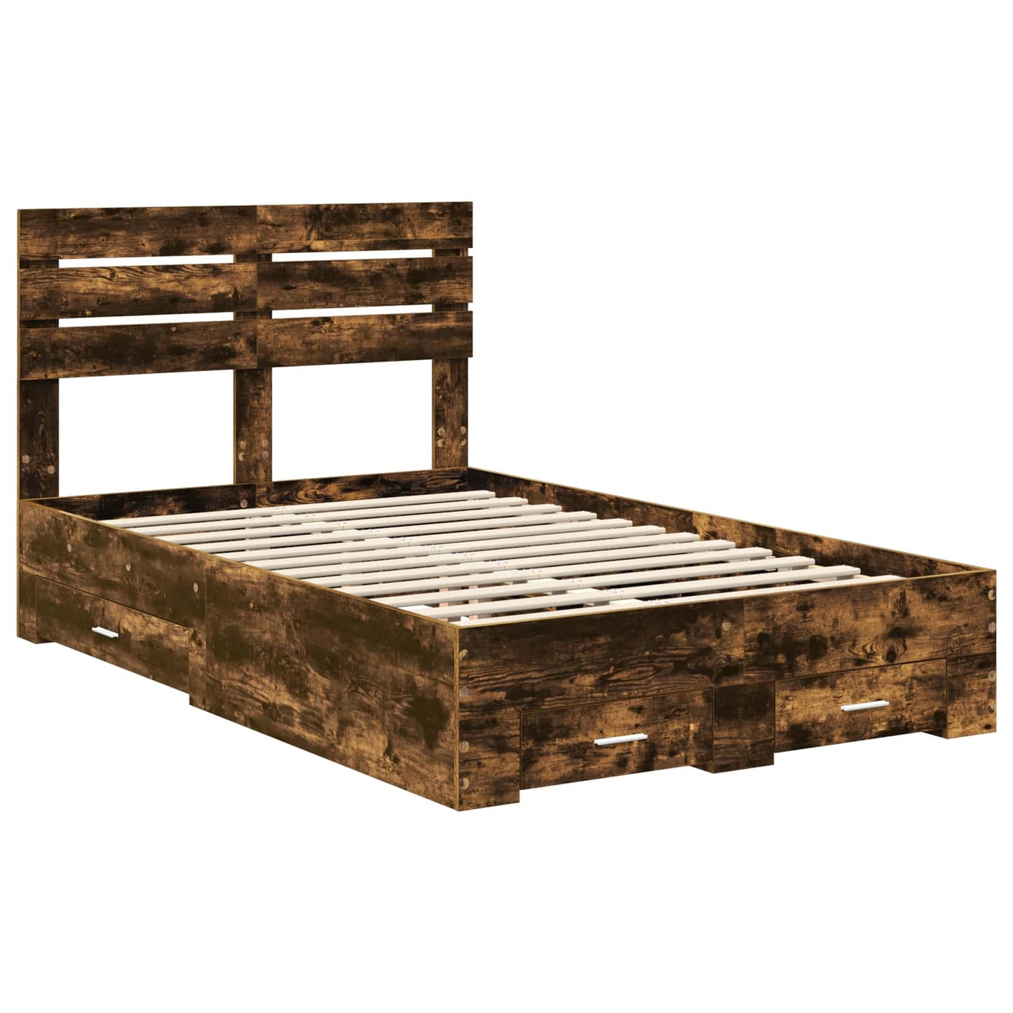 Bed Frame with Drawer with Headboard Manual Engineered Wood