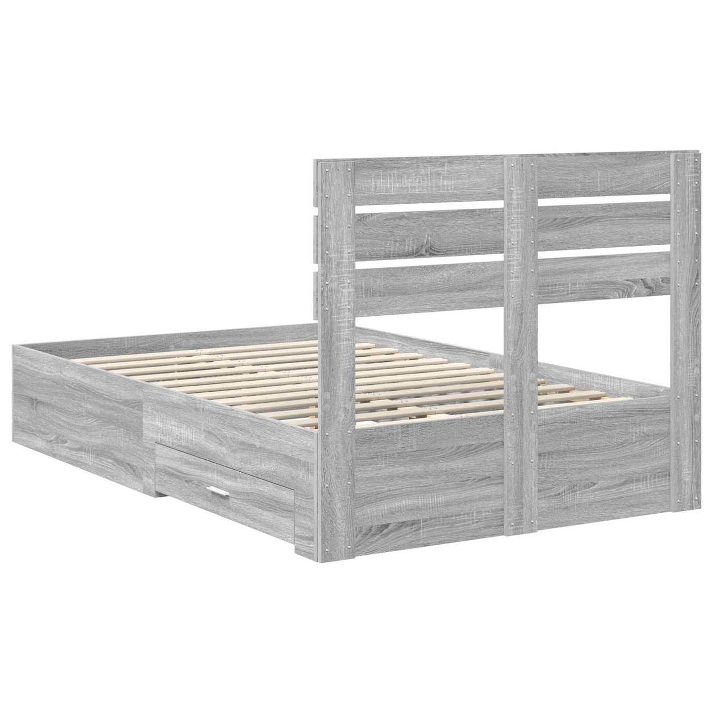 Bed Frame with Drawer with Headboard Manual Engineered Wood