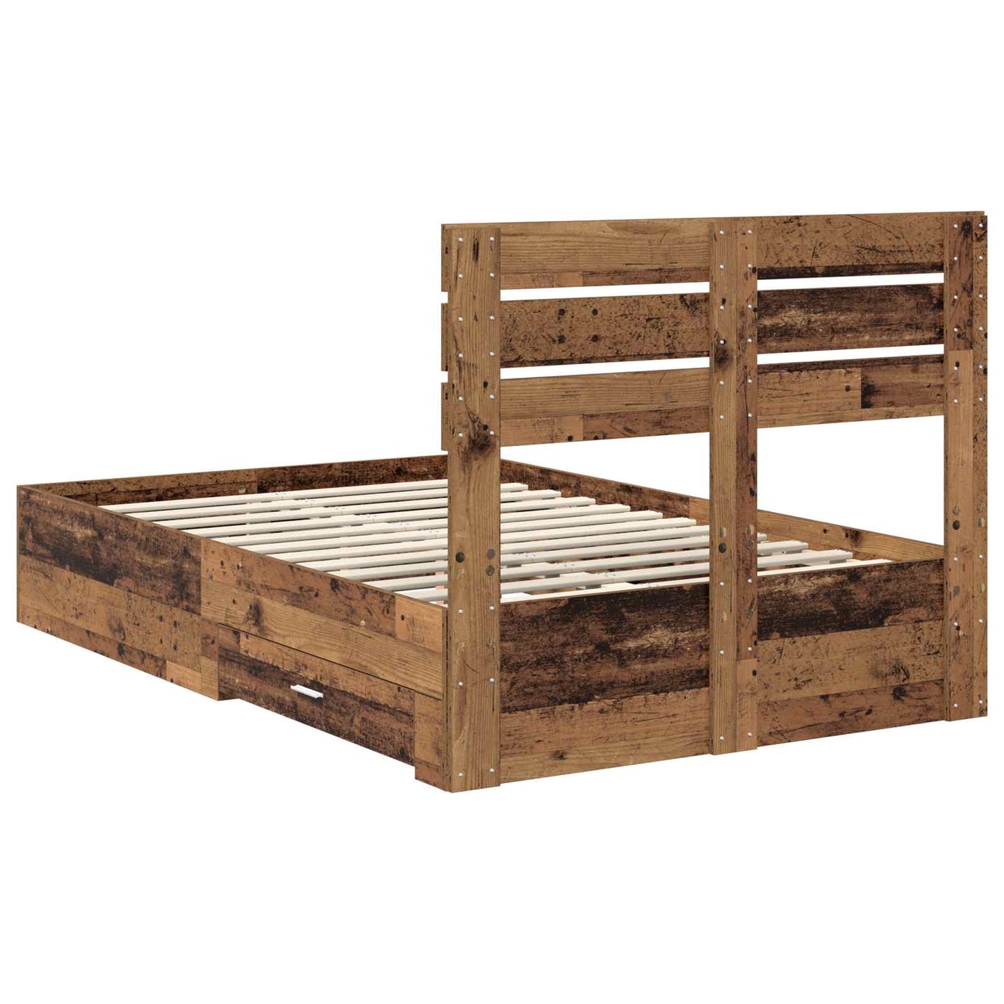 Bed Frame with Drawer with Headboard Manual Engineered Wood