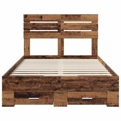 Bed Frame with Drawer with Headboard Manual Engineered Wood