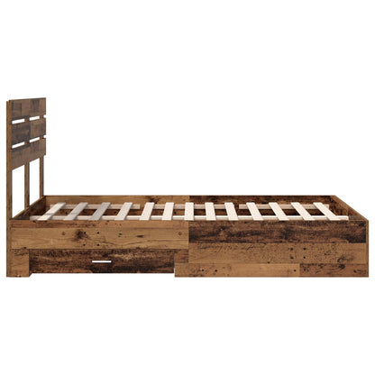 Bed Frame with Drawer with Headboard Manual Engineered Wood