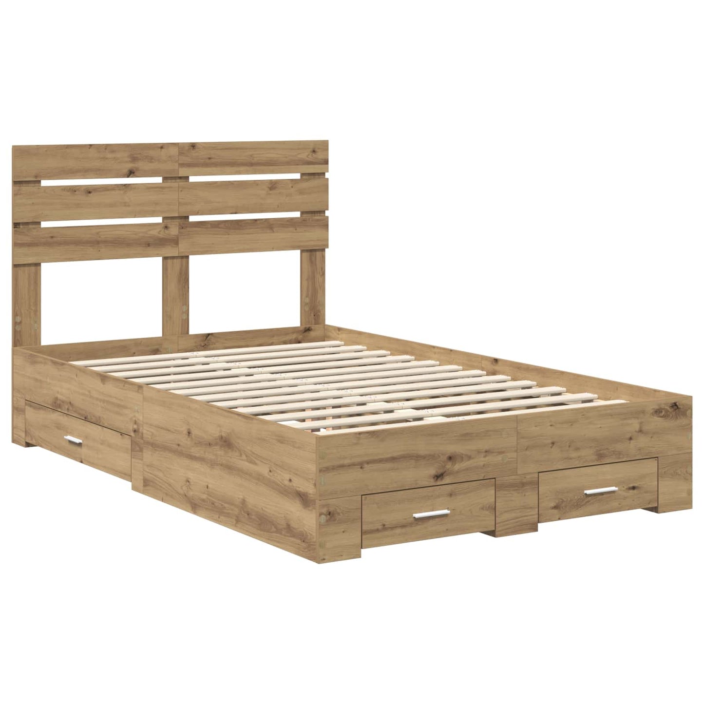 Bed Frame with Drawer with Headboard Manual Engineered Wood
