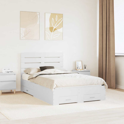 Bed Frame with Drawer with Headboard Manual Engineered Wood