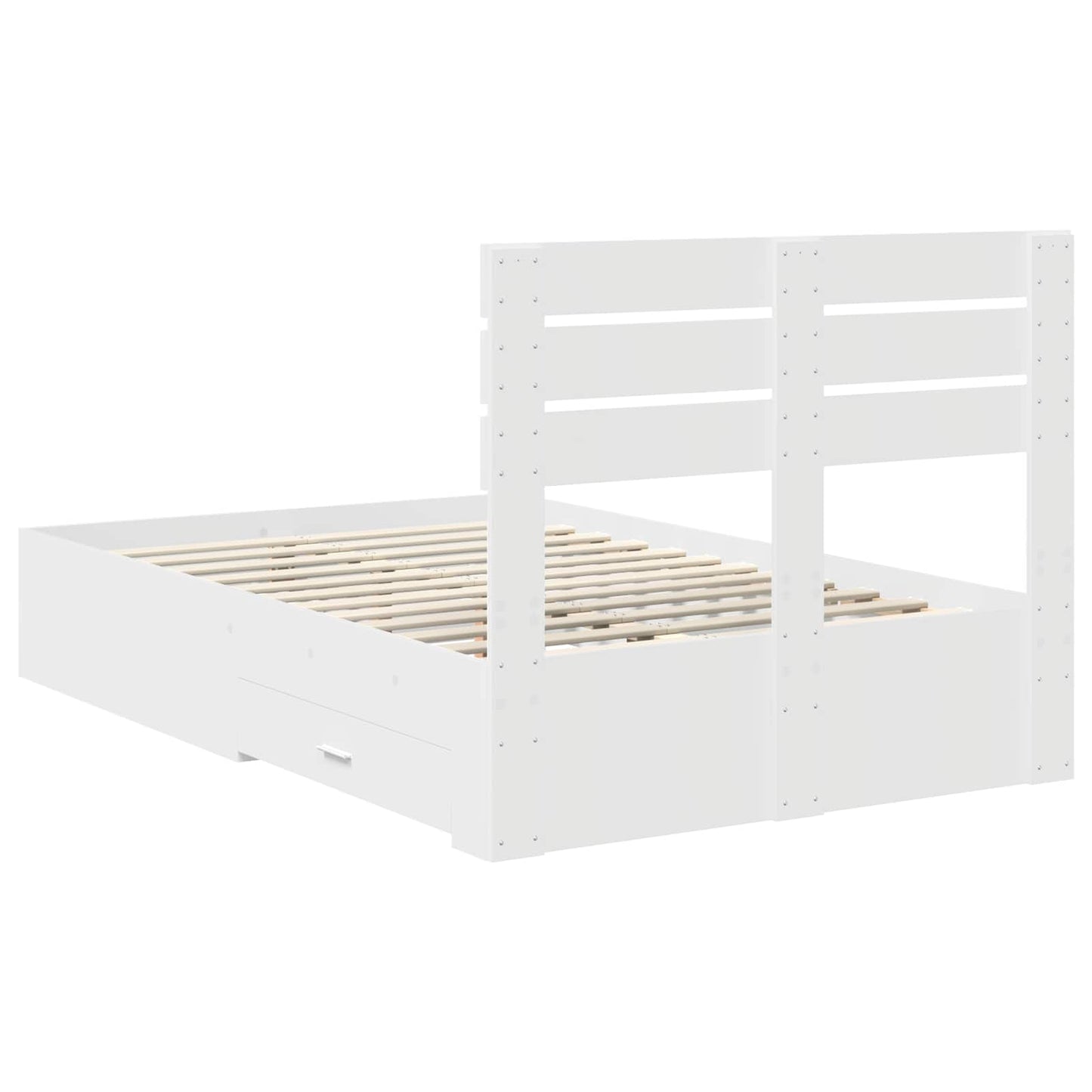 Bed Frame with Drawer with Headboard Manual Engineered Wood