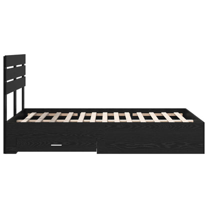 Bed Frame with Drawer with Headboard Manual Engineered Wood