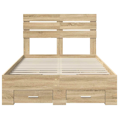 Bed Frame with Drawer with Headboard Manual Engineered Wood