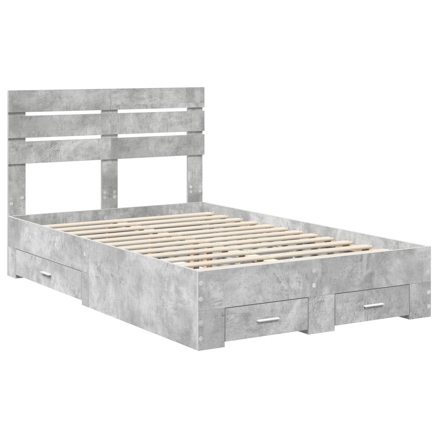 Bed Frame with Drawer with Headboard Manual Engineered Wood