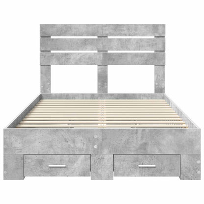 Bed Frame with Drawer with Headboard Manual Engineered Wood