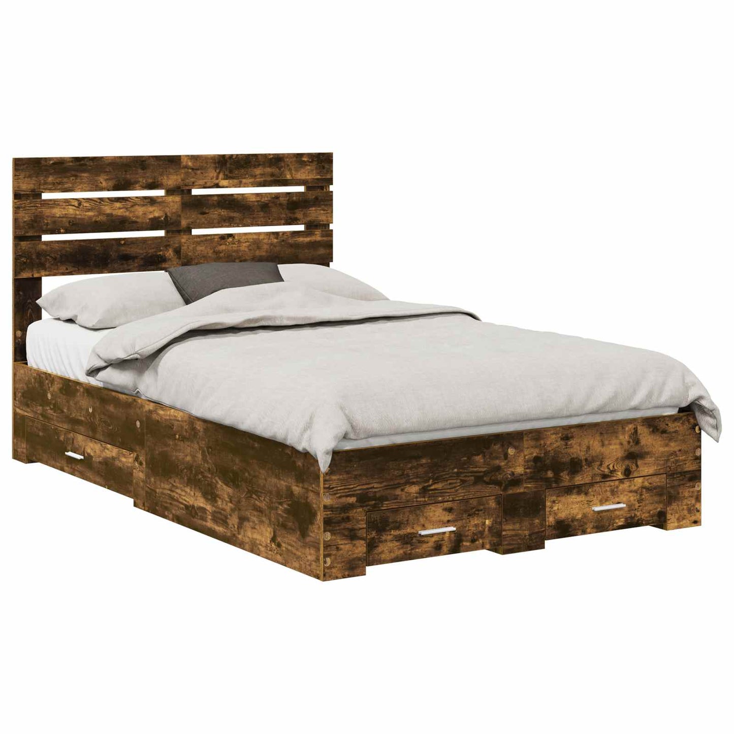 Bed Frame with Drawer with Headboard Manual Engineered Wood