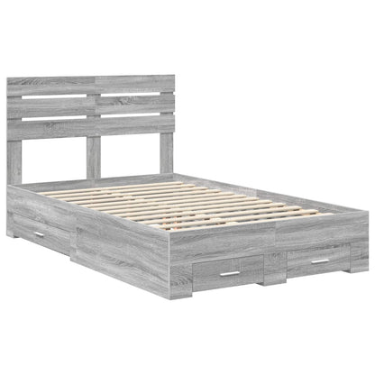 Bed Frame with Drawer with Headboard Manual Engineered Wood