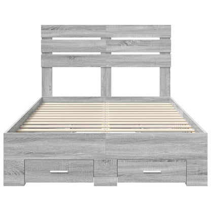 Bed Frame with Drawer with Headboard Manual Engineered Wood