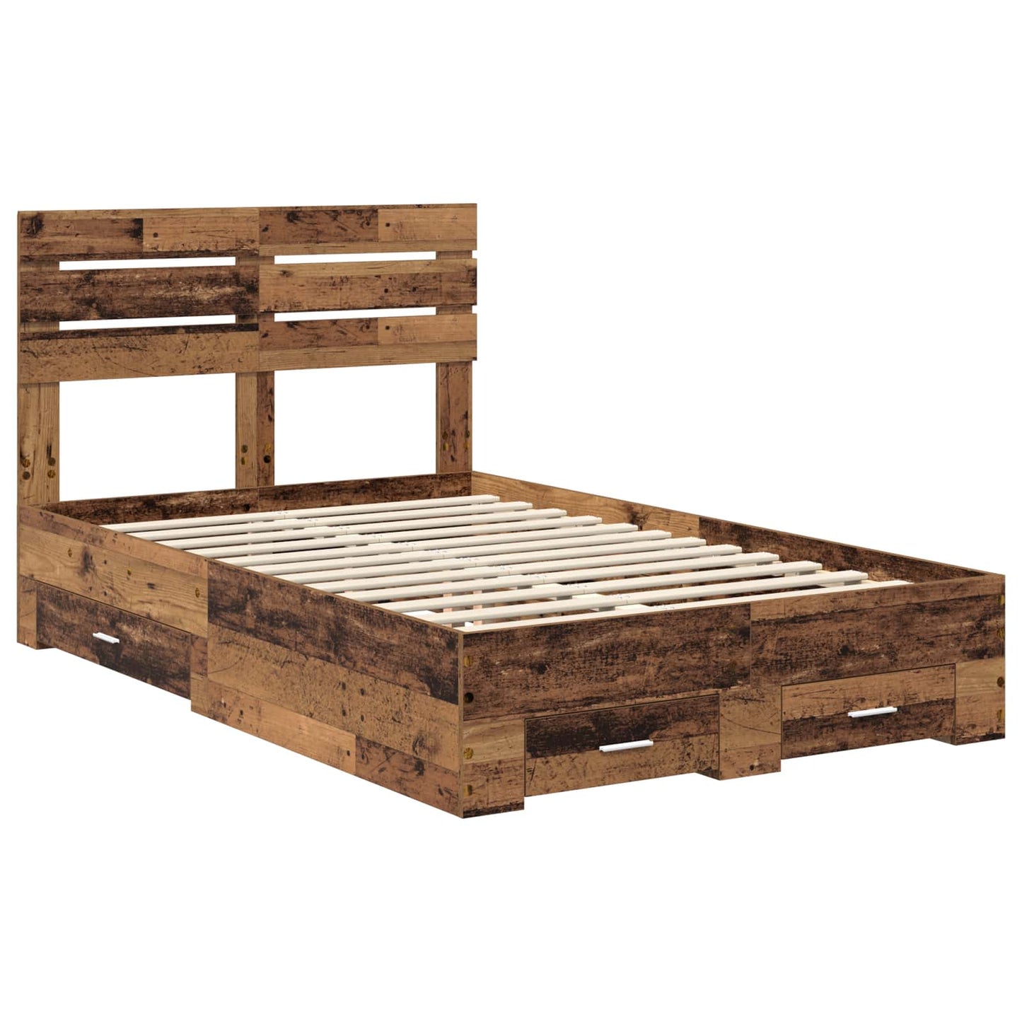 Bed Frame with Drawer with Headboard Manual Engineered Wood