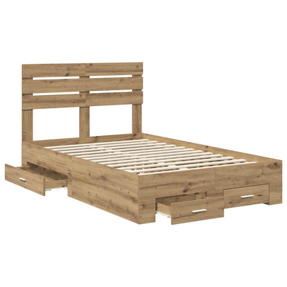 Bed Frame with Drawer with Headboard Manual Engineered Wood