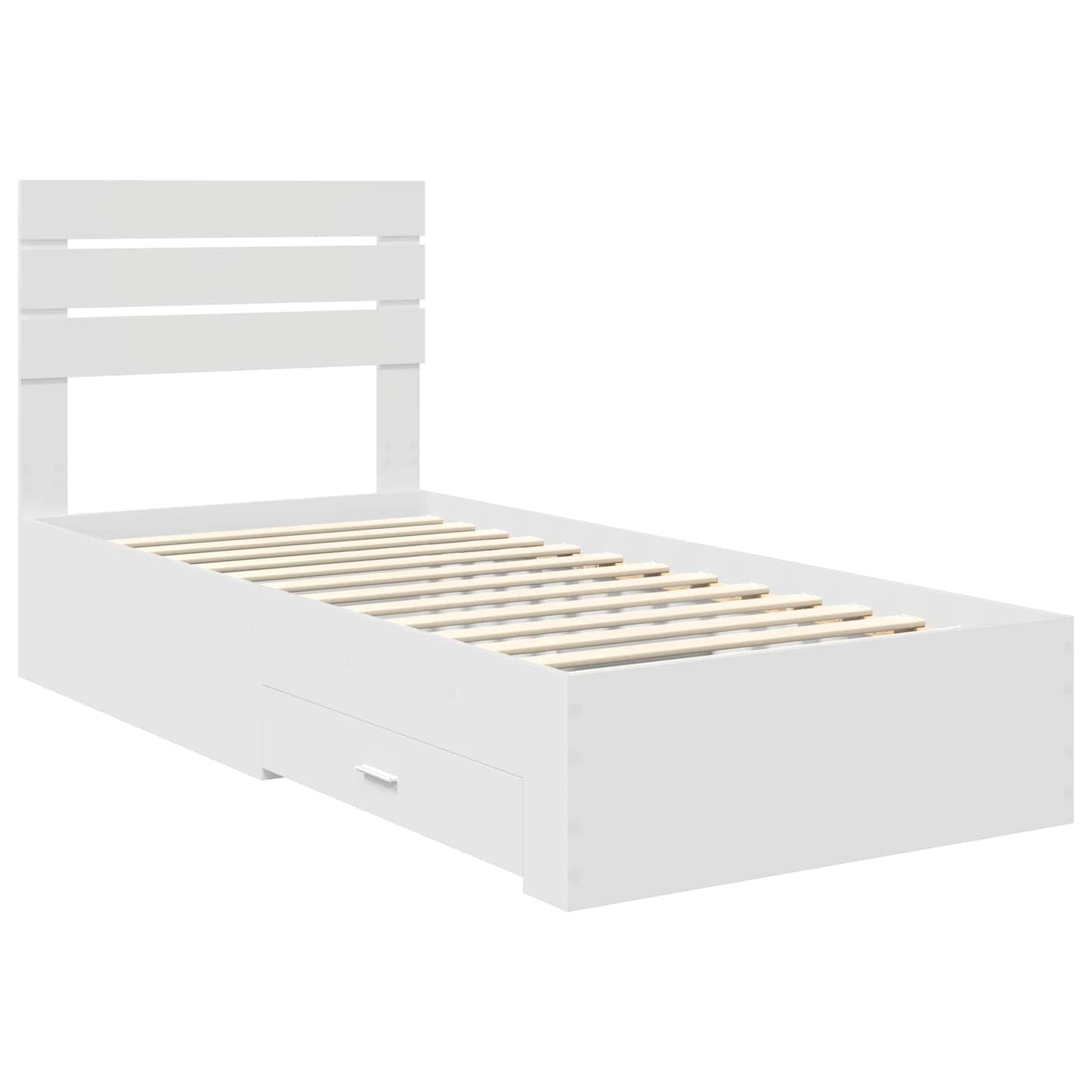 Bed Frame with Drawer with Headboard Manual Engineered Wood