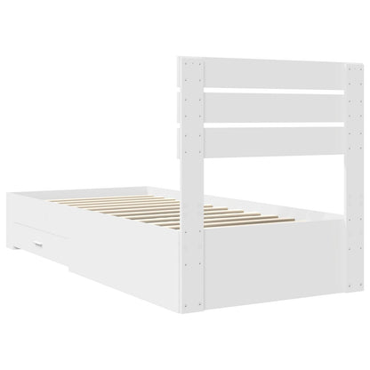 Bed Frame with Drawer with Headboard Manual Engineered Wood