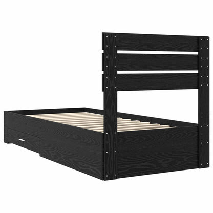 Bed Frame with Drawer with Headboard Manual Engineered Wood