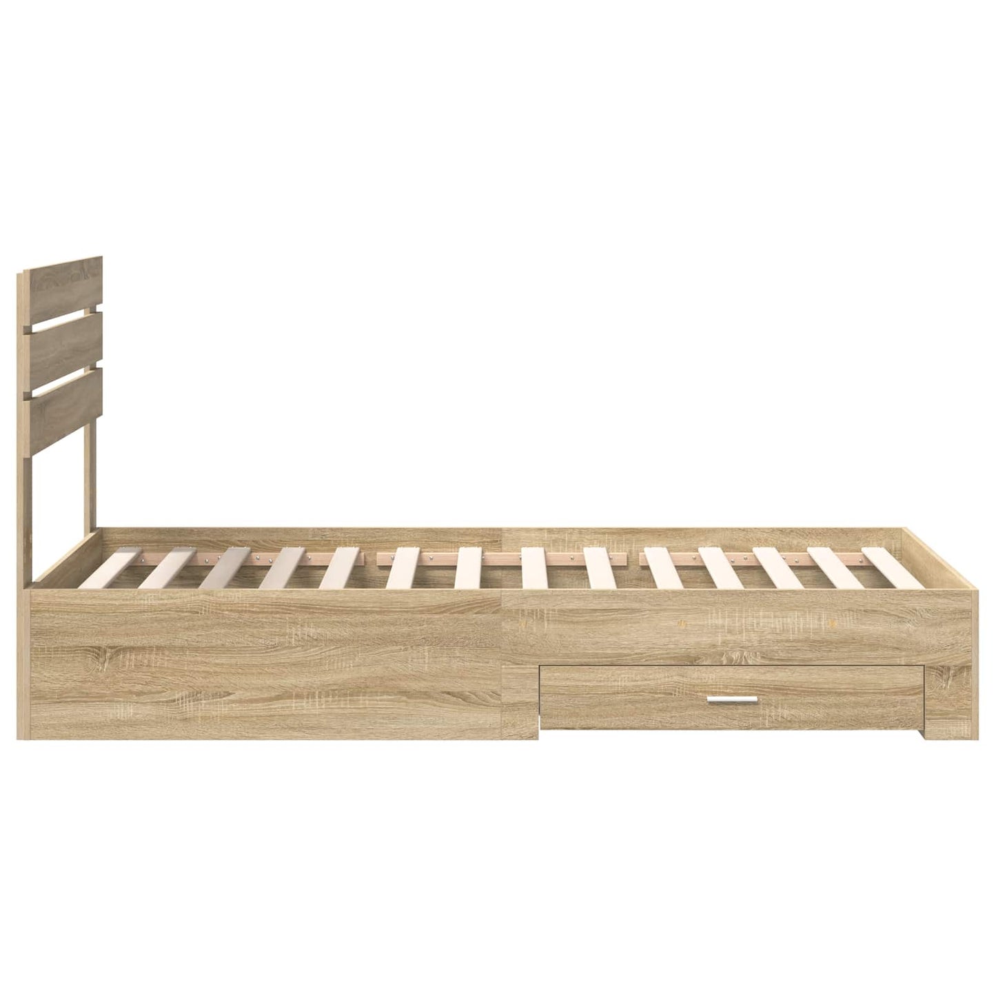 Bed Frame with Drawer with Headboard Manual Engineered Wood