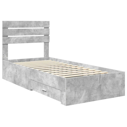 Bed Frame with Drawer with Headboard Manual Engineered Wood