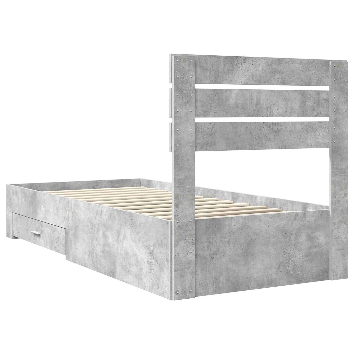 Bed Frame with Drawer with Headboard Manual Engineered Wood