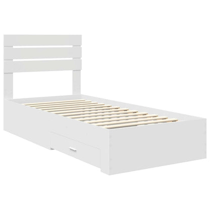 Bed Frame with Drawer with Headboard Manual Engineered Wood
