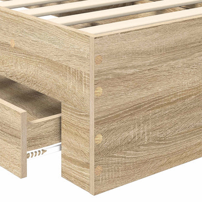 Bed Frame with Drawer with Headboard Manual Engineered Wood
