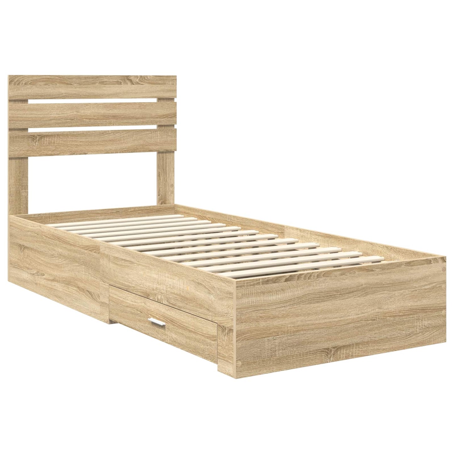 Bed Frame with Drawer with Headboard Manual Engineered Wood