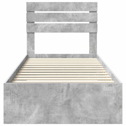 Bed Frame with Drawer with Headboard Manual Engineered Wood