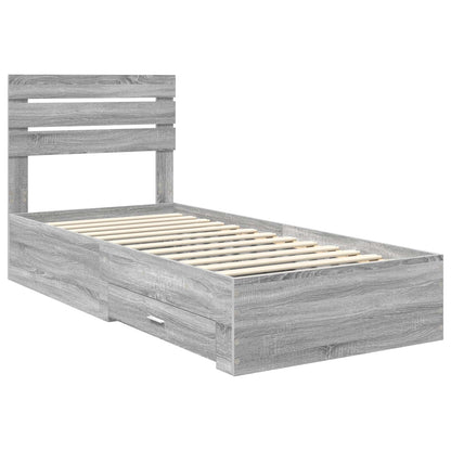 Bed Frame with Drawer with Headboard Manual Engineered Wood
