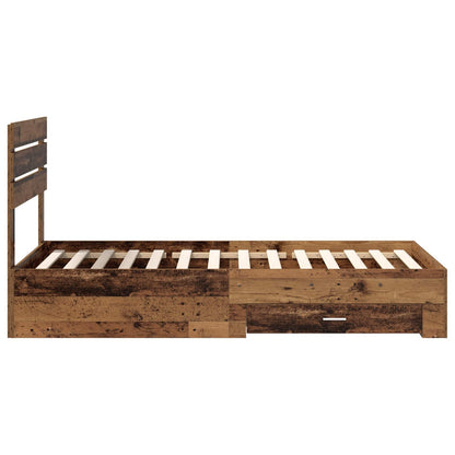 Bed Frame with Drawer with Headboard Manual Engineered Wood