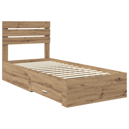 Bed Frame with Drawer with Headboard Manual Engineered Wood