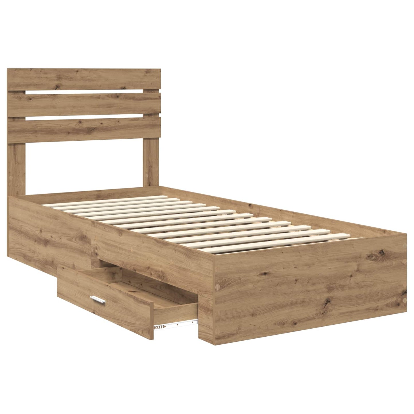 Bed Frame with Drawer with Headboard Manual Engineered Wood