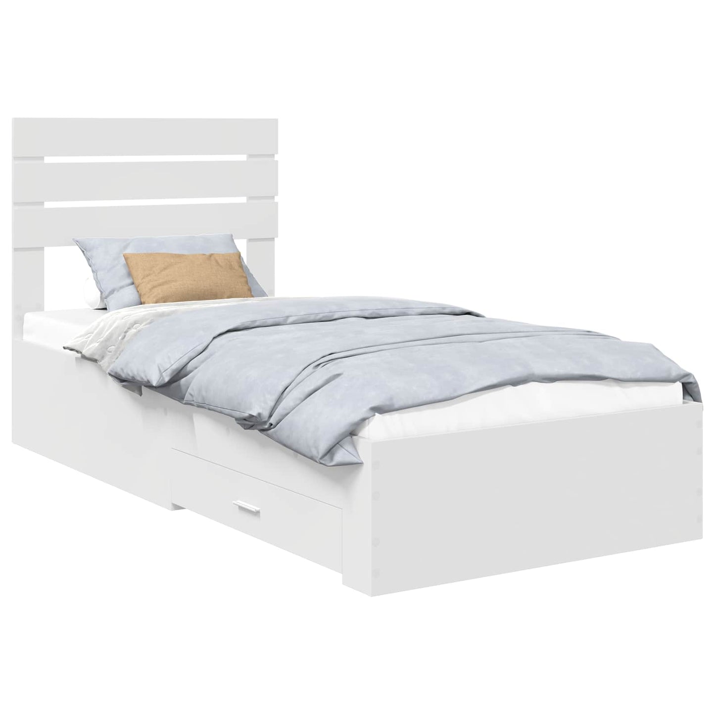 Bed Frame with Drawer with Headboard Manual Engineered Wood