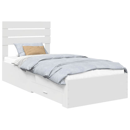 Bed Frame with Drawer with Headboard Manual Engineered Wood
